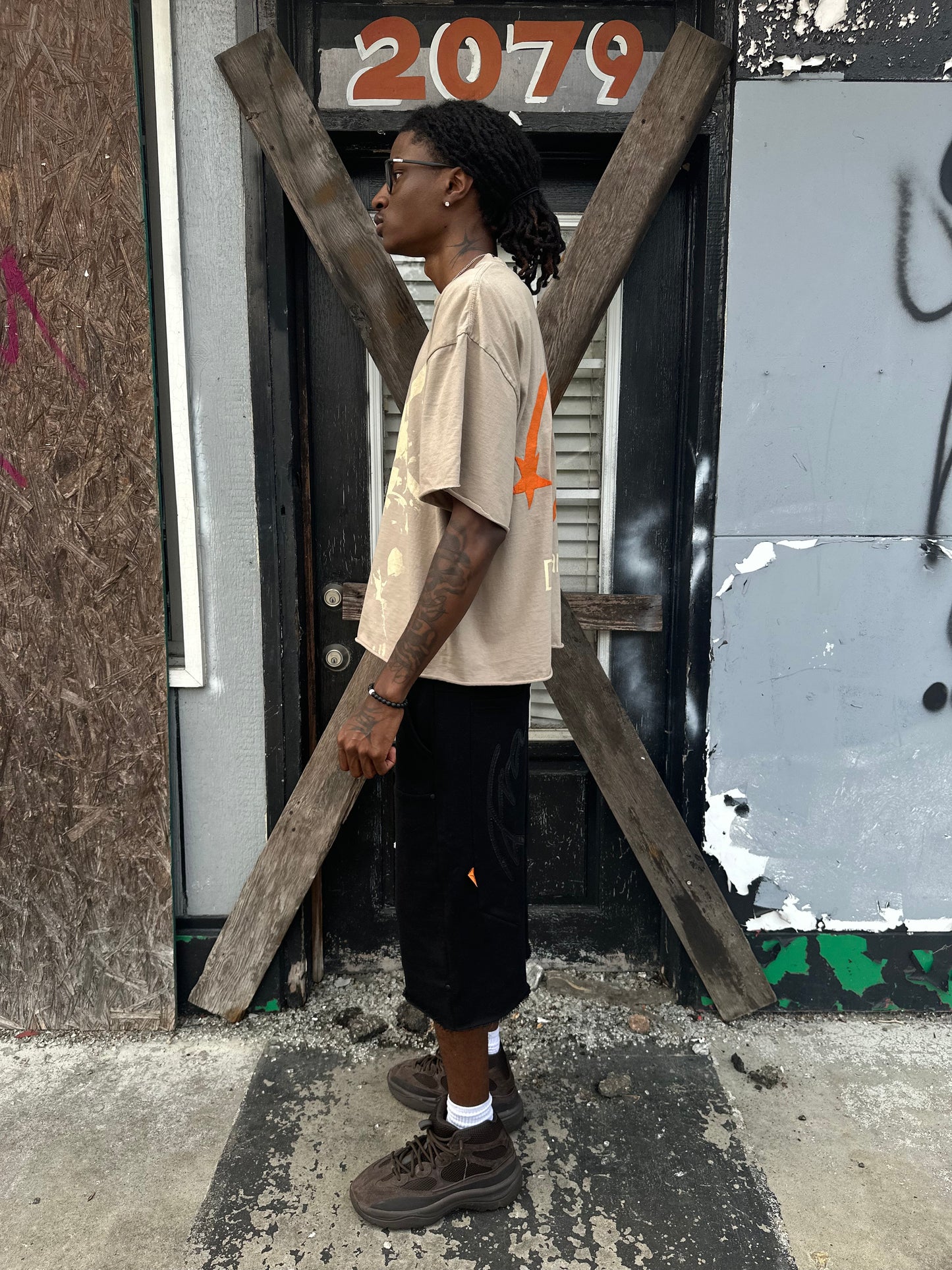 01 Leather Patch Shorts